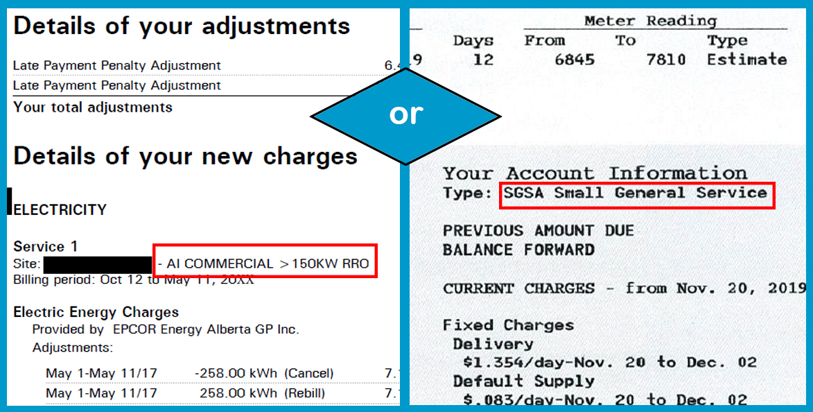 the rate class location on your bill